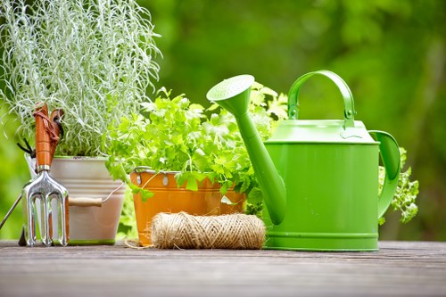 Gardener trimming plants in a Sutton garden